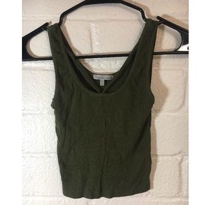 Olive green crop tank.